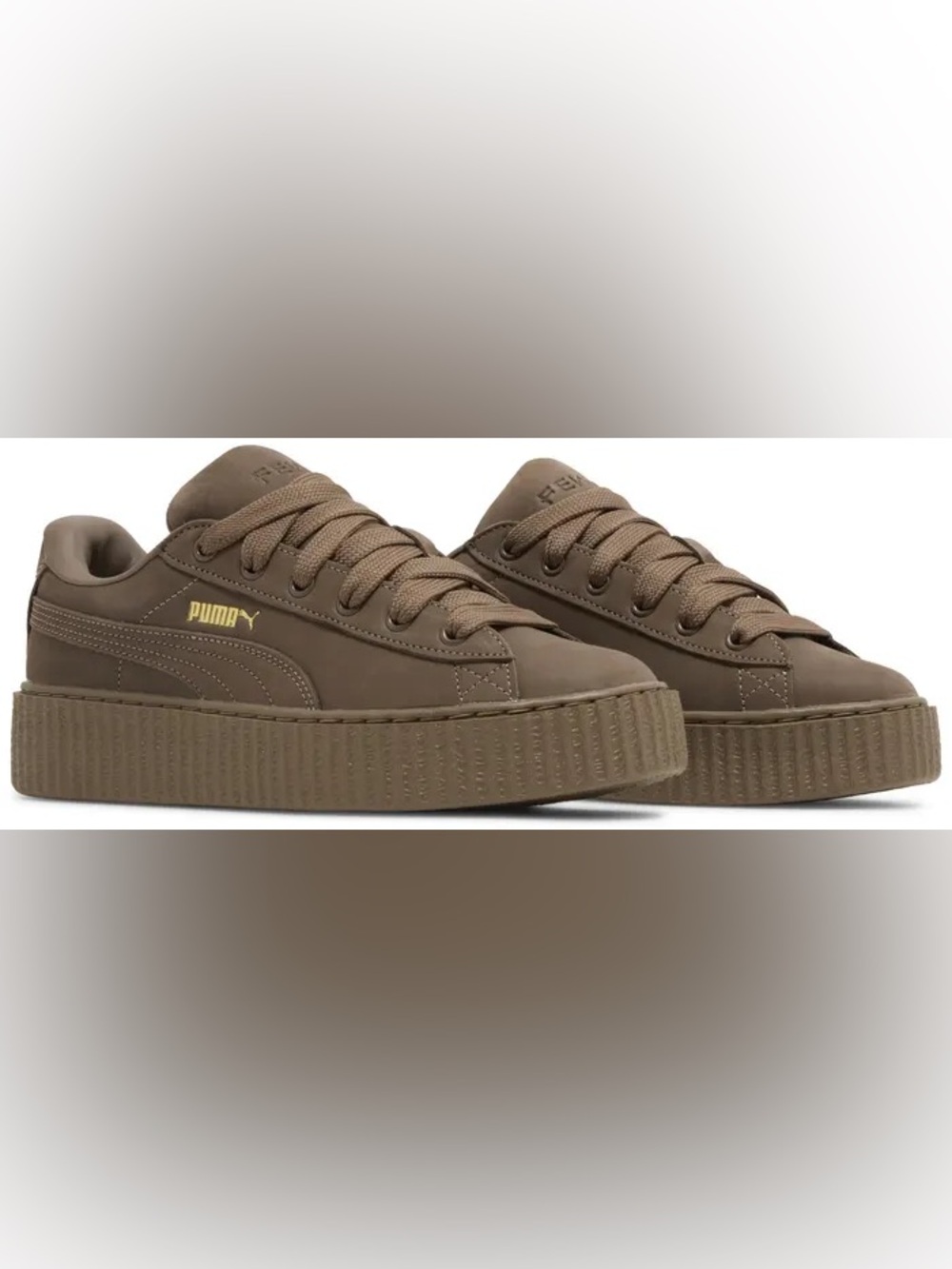 Like New 2024 Fenty X Puma Creeper Phatty Earth Tone Pack Totally Taupe Sz 8.5